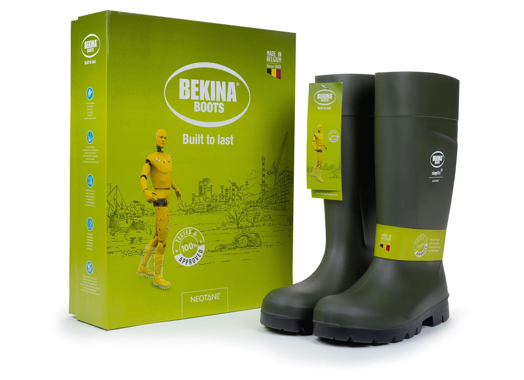 BEKINA BOTTES STEPLITE EASYGRIP VERT/NOIR 04