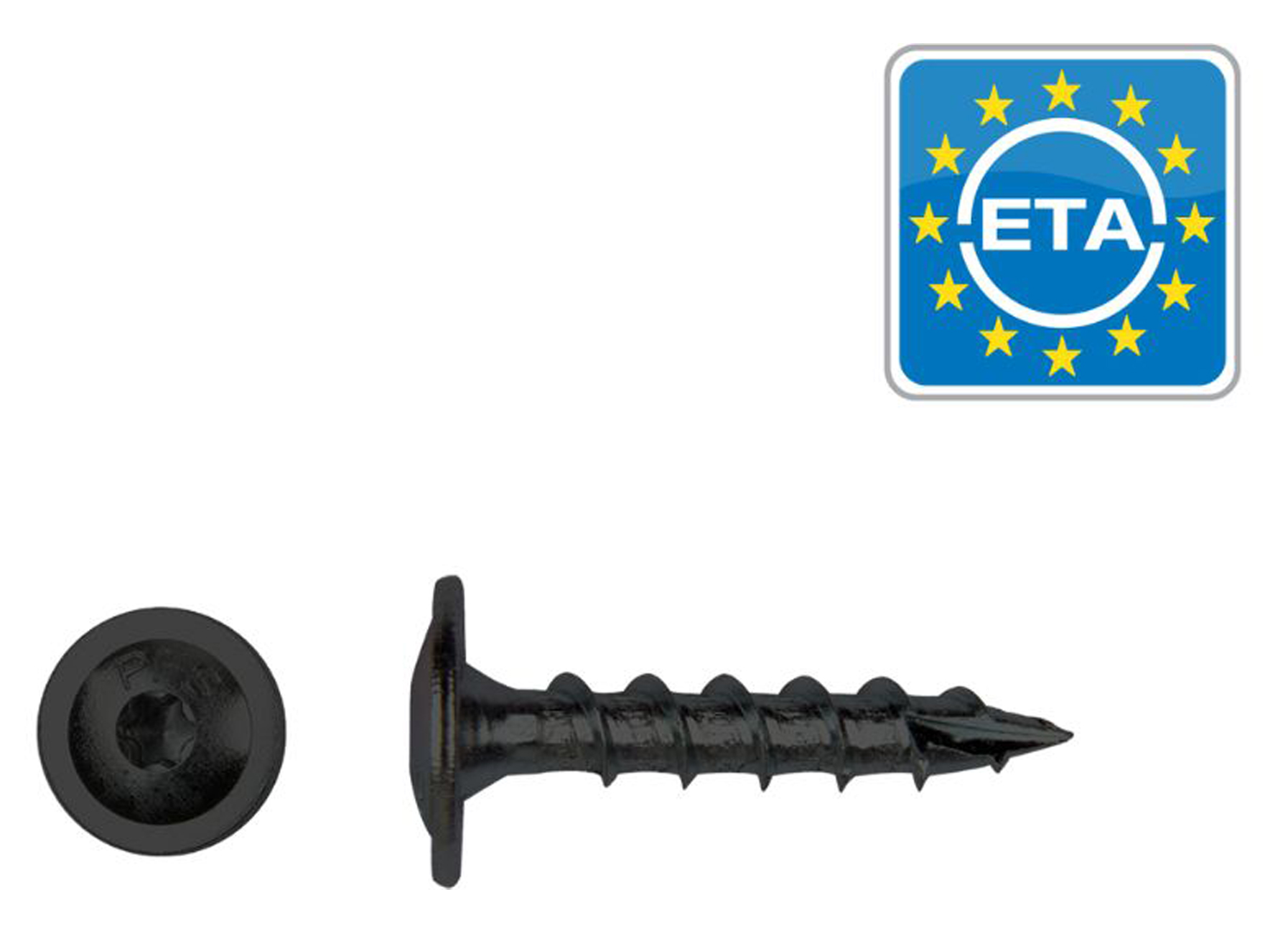 PFS+ VIS A BOIS A TETE A COLLERETTE ACIER BLACKTOP COATING - BOITE PLASTIQUE
