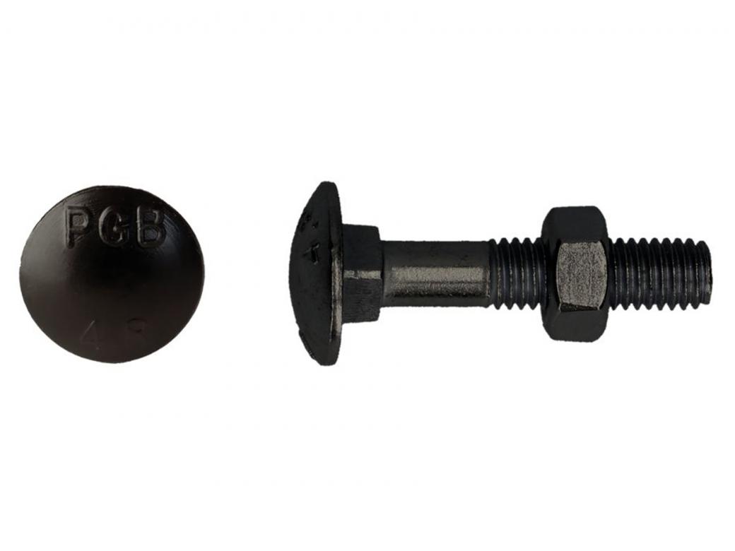 BOULON BOIS 4.8 DIN 603/555M BLACKTOP - BLISTER