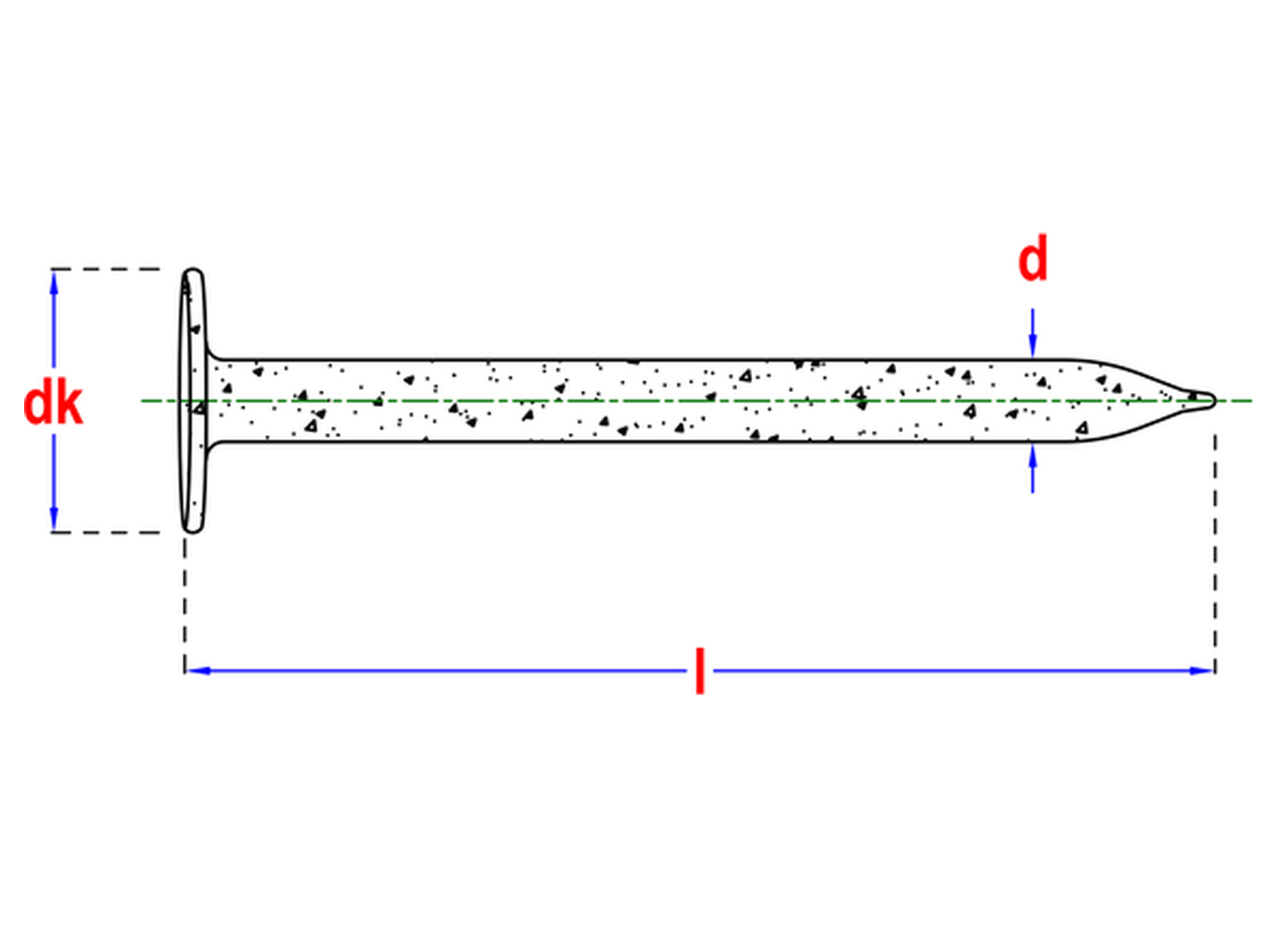 Pointe plafonneur PGB-FASTENERS tête plate