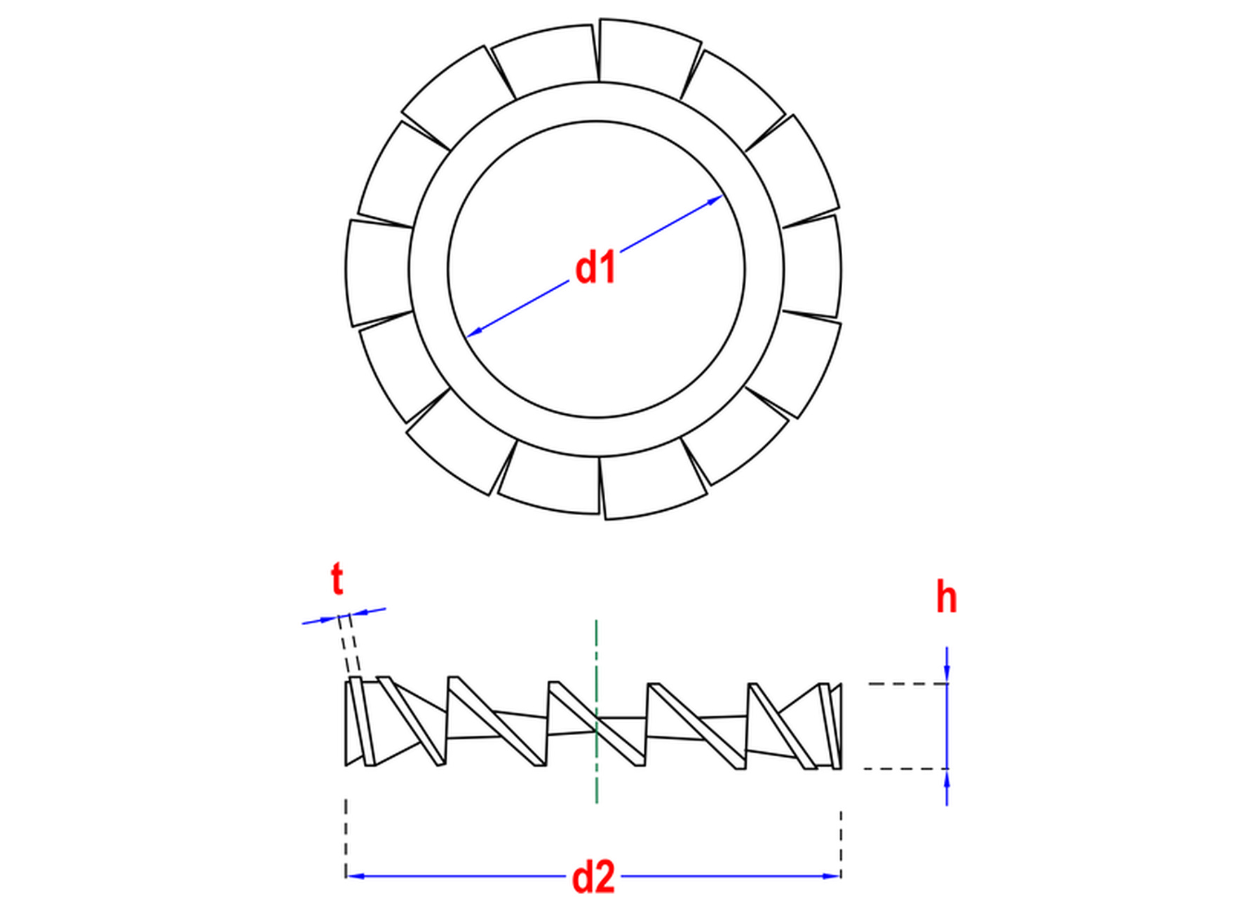 Rondelle éventail DIN 6798A acier zingué