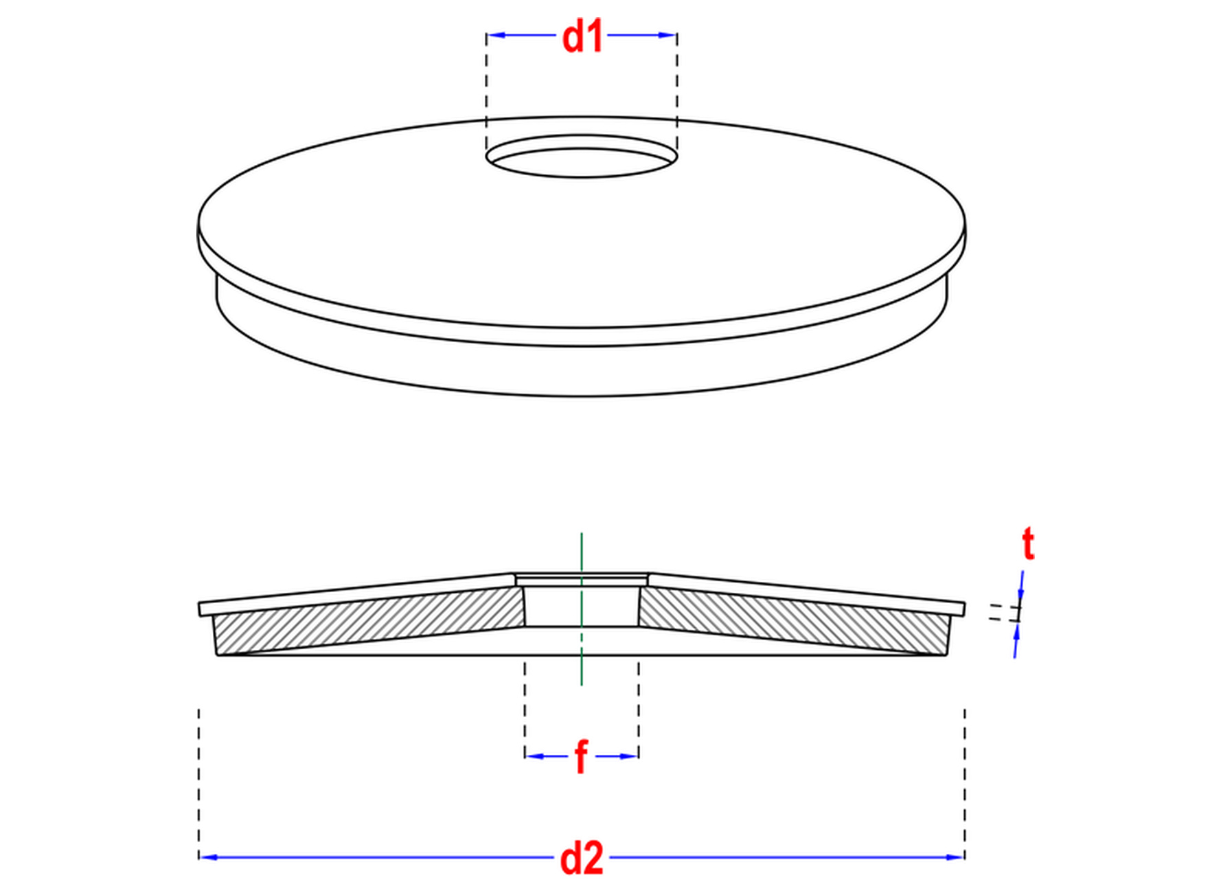 Rondelle étanche PGB Zn/EPDM pour vis 6,3