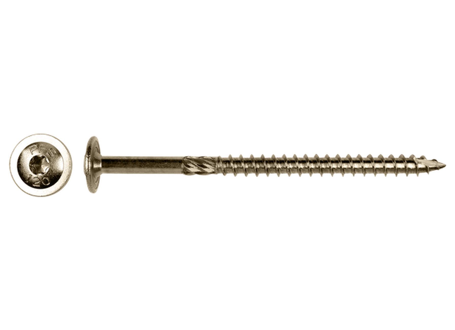 Vis bois PFS tête disque Torx, inox A2