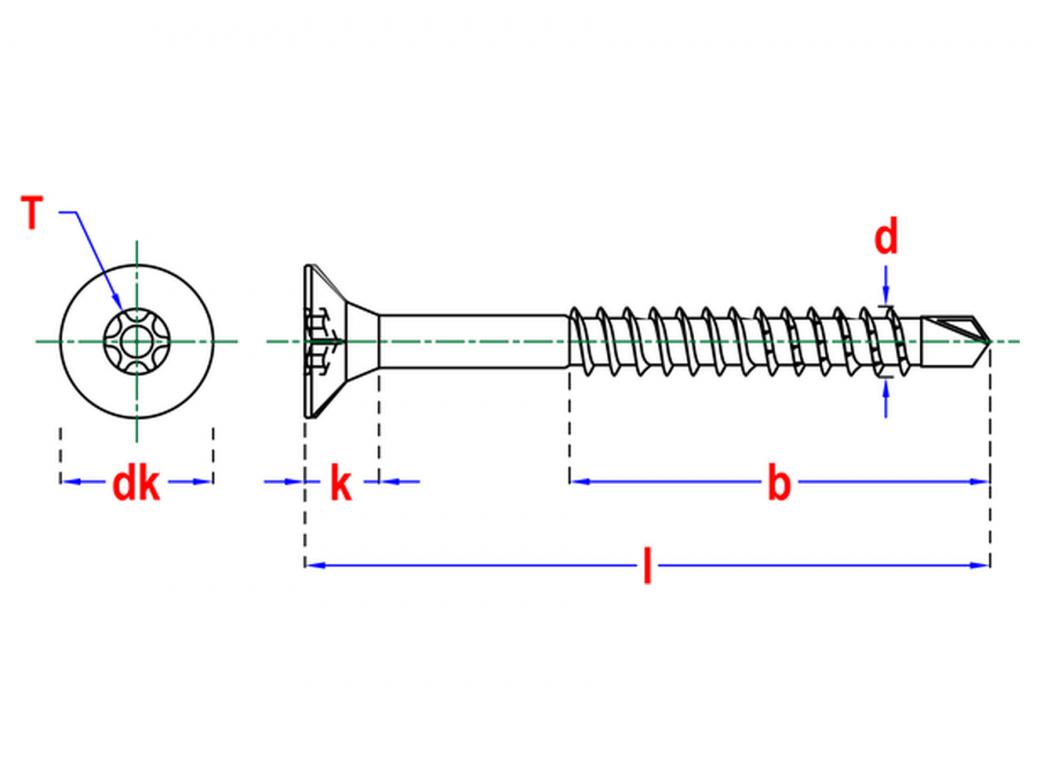 Zelfborende spaanplaatschroef VZK inox A2