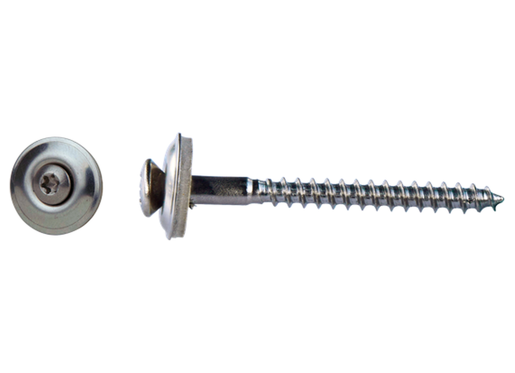 Vis à bois DIN 7995 + EPDM 20 inox A2 - 4,5 mm