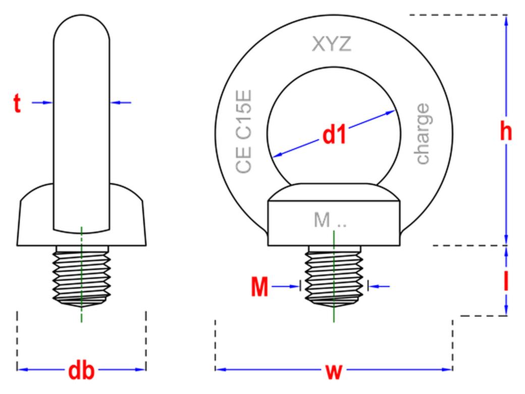 PGB-FASTENERS vis à anneau DIN 580 - inox A4