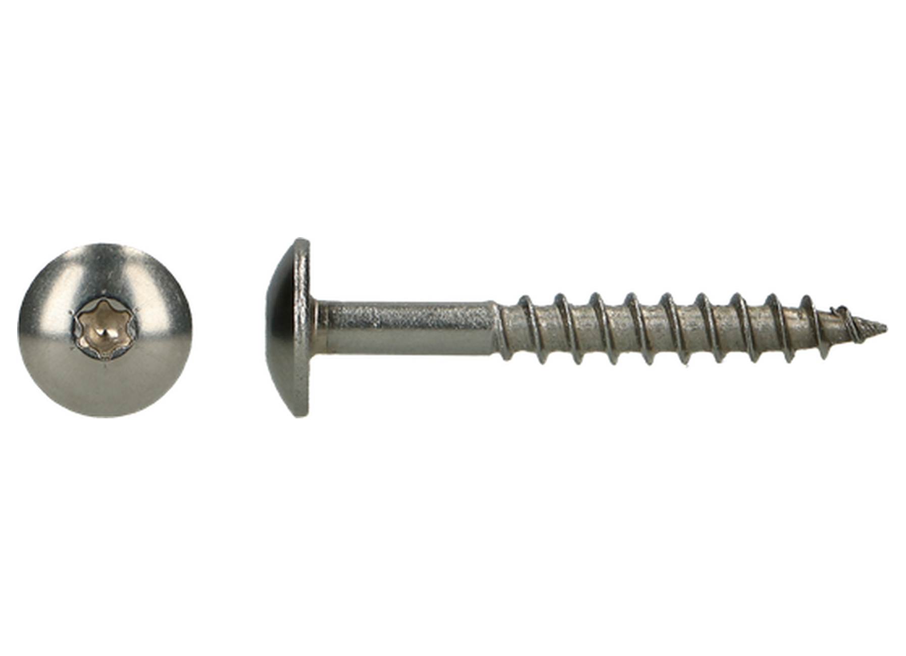 Vis HPL tête bombée plate TX20 PGB inox A4
