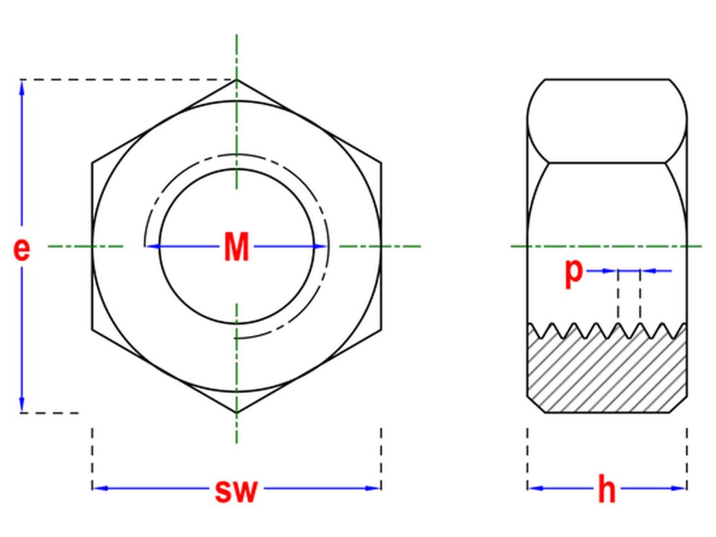 Écrou hexagonal DIN 934 inox A4 - PGB-Fasteners