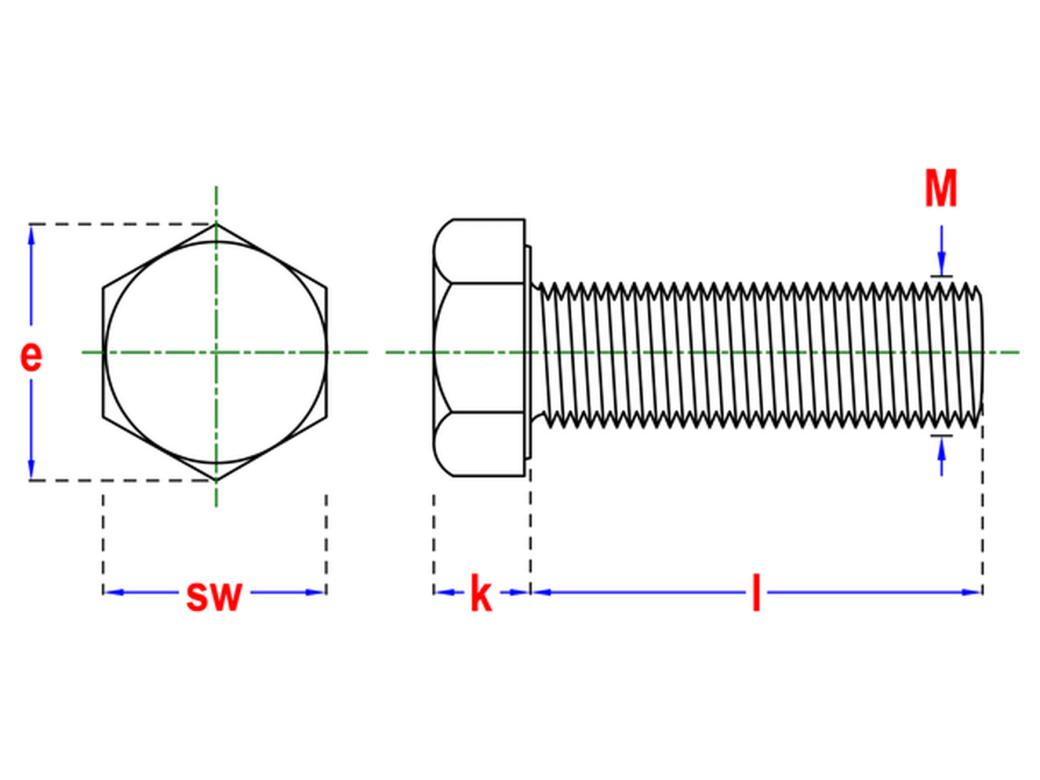 Boulon TH 8.8 DIN 933/934 zingué + écrou