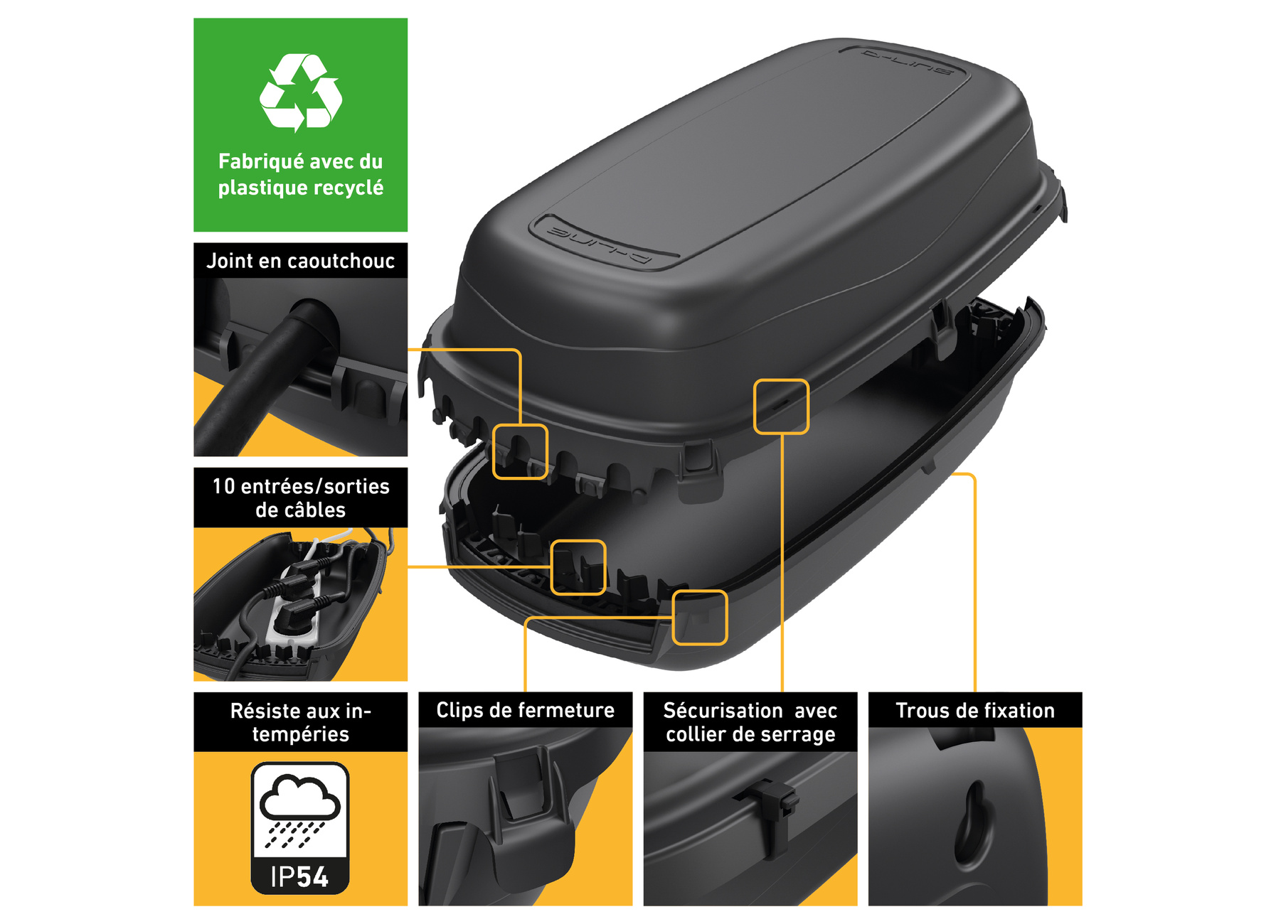 D-Line kabelbox buiten - groen of zwart