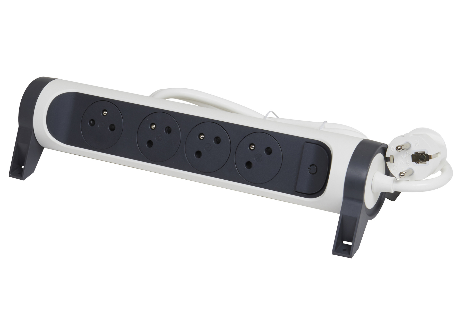 Multiprise rotative Legrand Surface noir/blanc