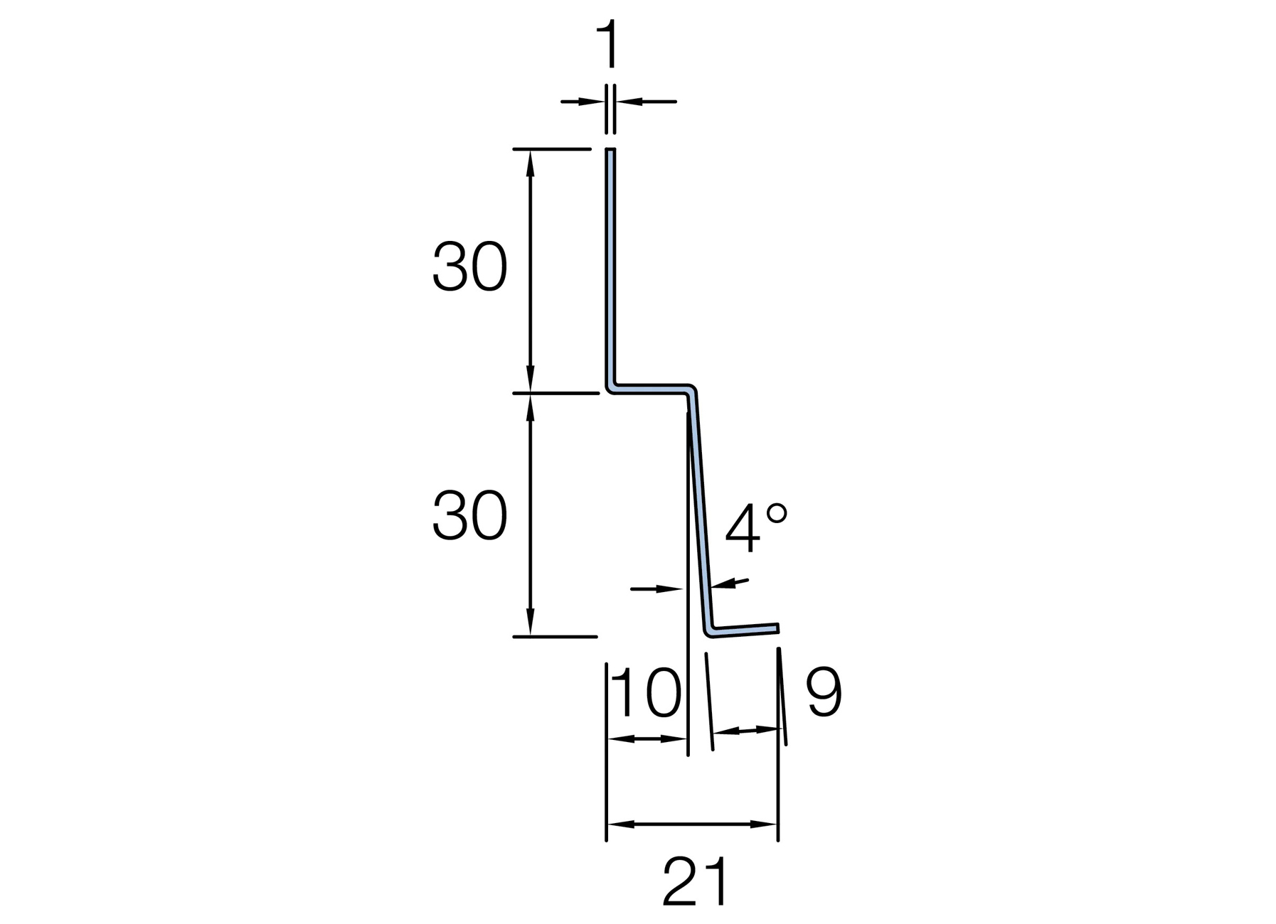 CEDRAL LAP STARTPROFIEL ALU L=3M