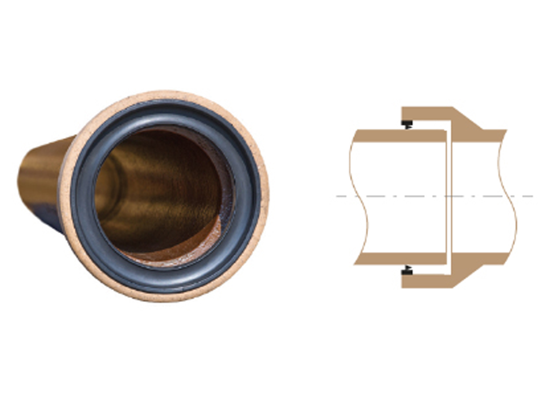 KERA.BASE COUDE 45° JOINT A LEVRE