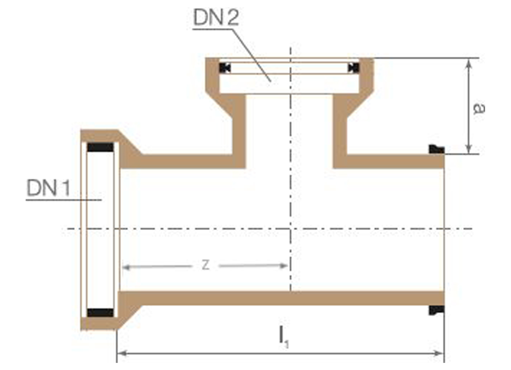 KERA.BASE BRANCHEMENT 90° JOINT A LEVRE L