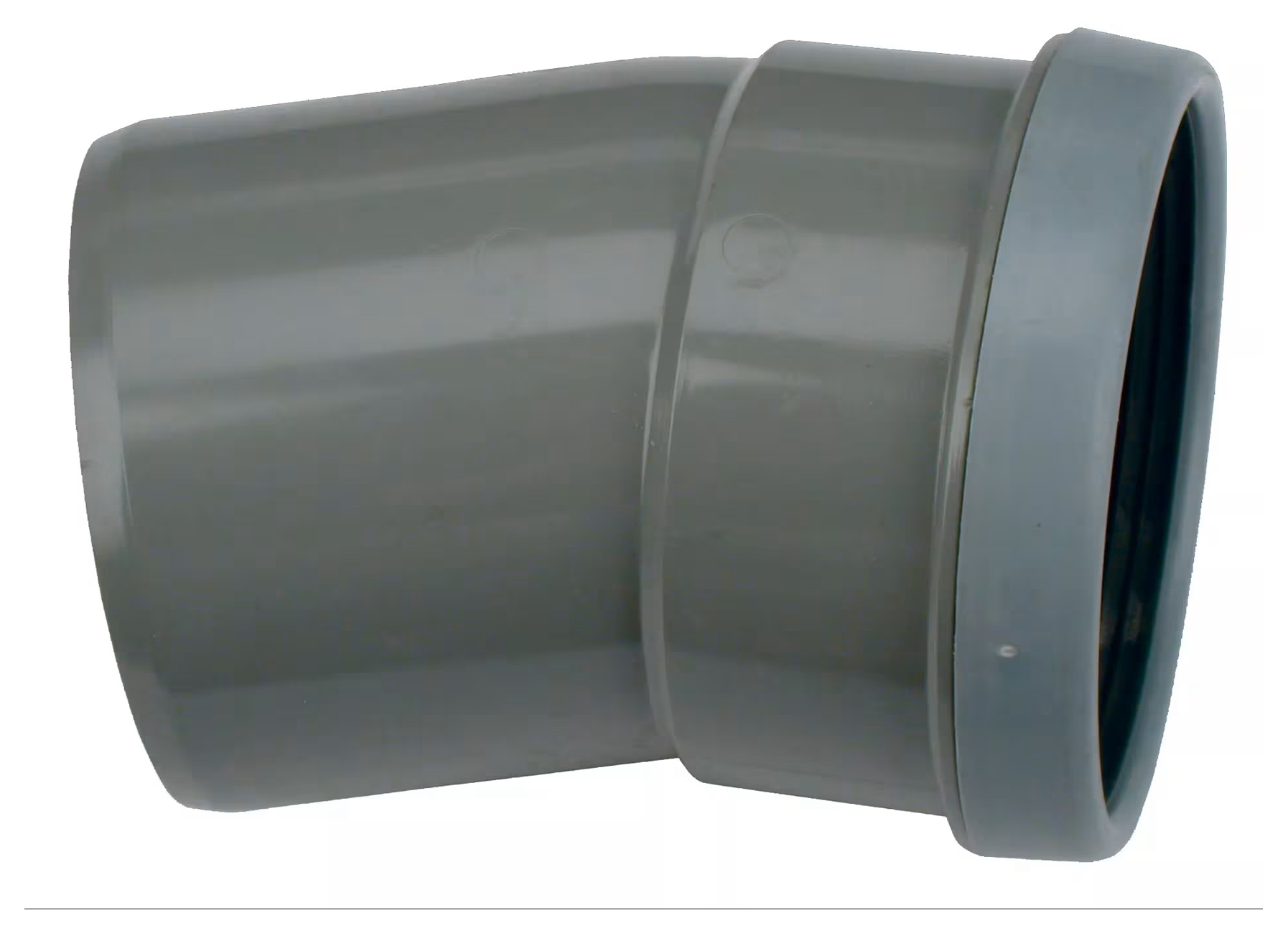 WAVIN PVC BOCHT BENOR GRIJS 15° MOF/SPIE
