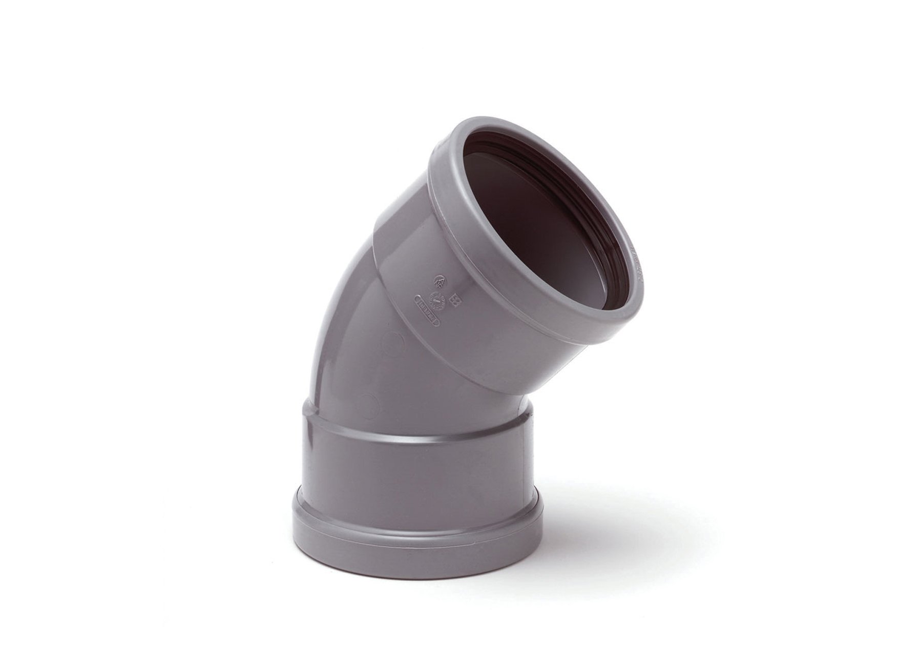 Pvc Bocht Benor Grijs 45° Mof/mof