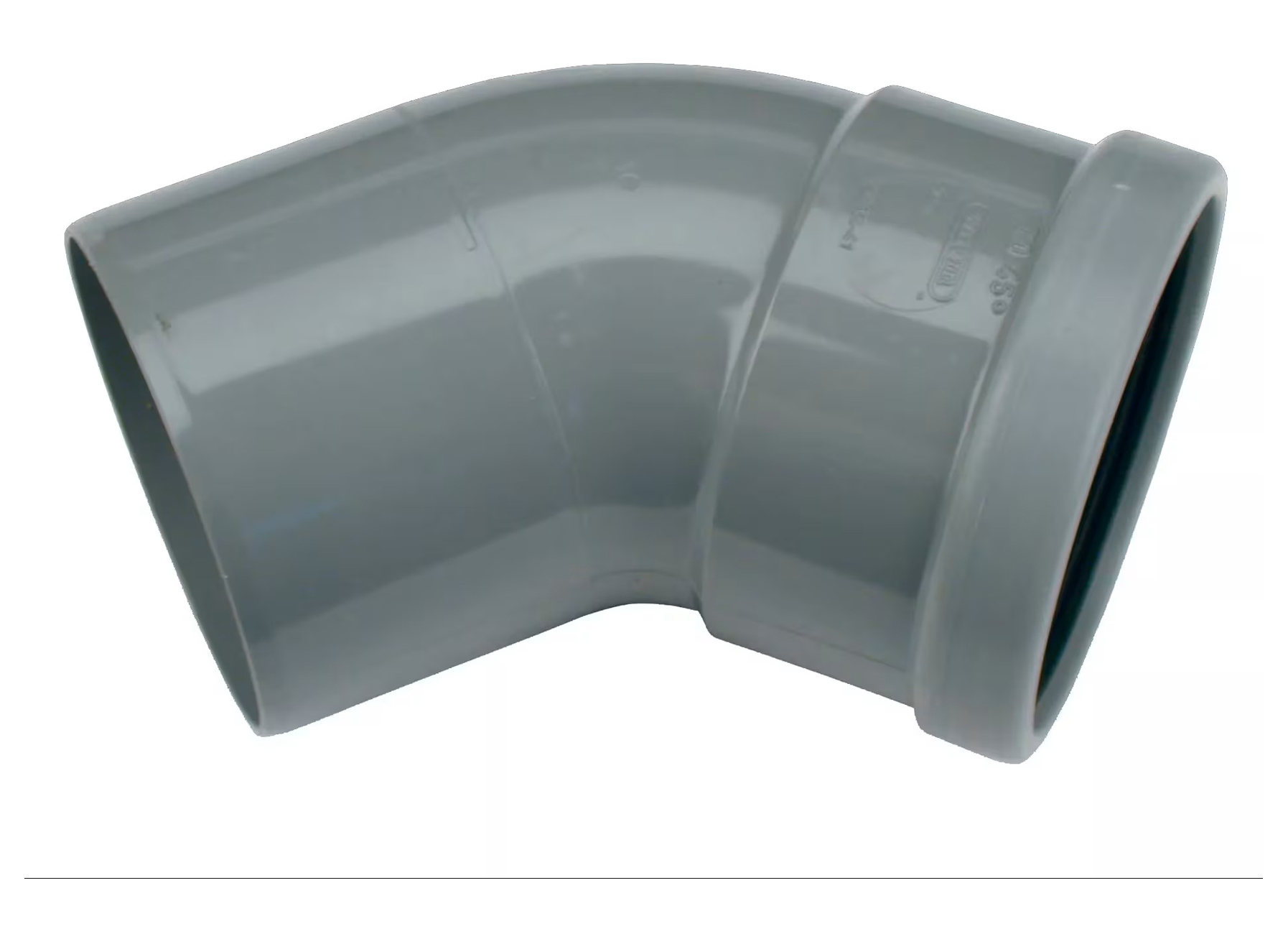 WAVIN PVC BOCHT BENOR GRIJS 45° MOF/SPIE