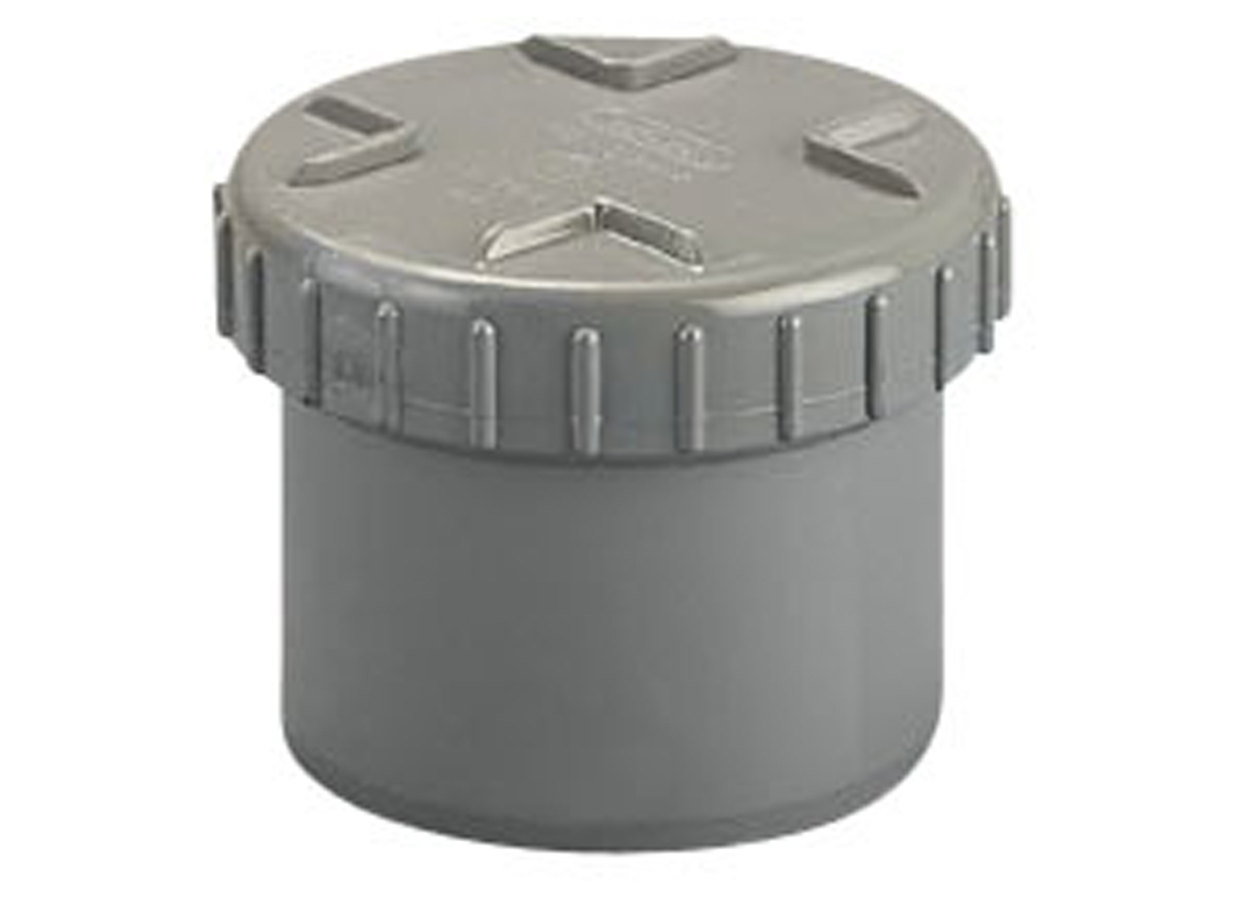 PVC Rioolstop met Schroefdeksel - Grijs
