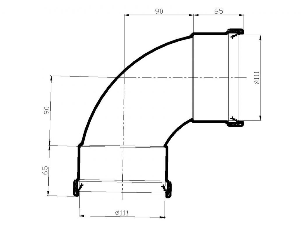 PVC COUDE BENOR GRIS 88° 2XMANCHON