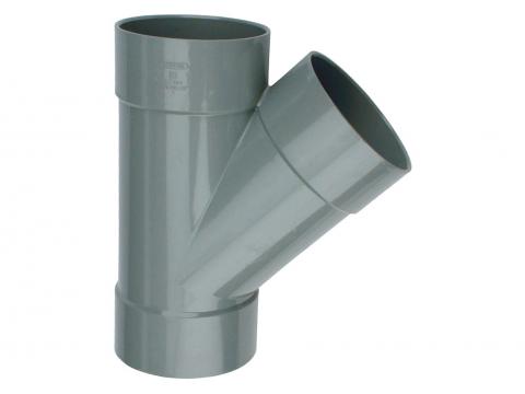 PVC T-STUK BENOR GRIJS 45° 3XMOF Ø90