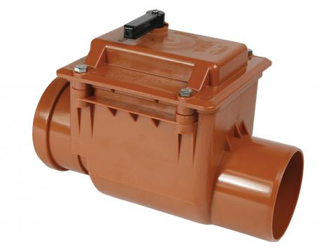 PVC CLAPET ANTI-RETOUR ROUGE-BRIQUE MALE/FEMELLE Ø110