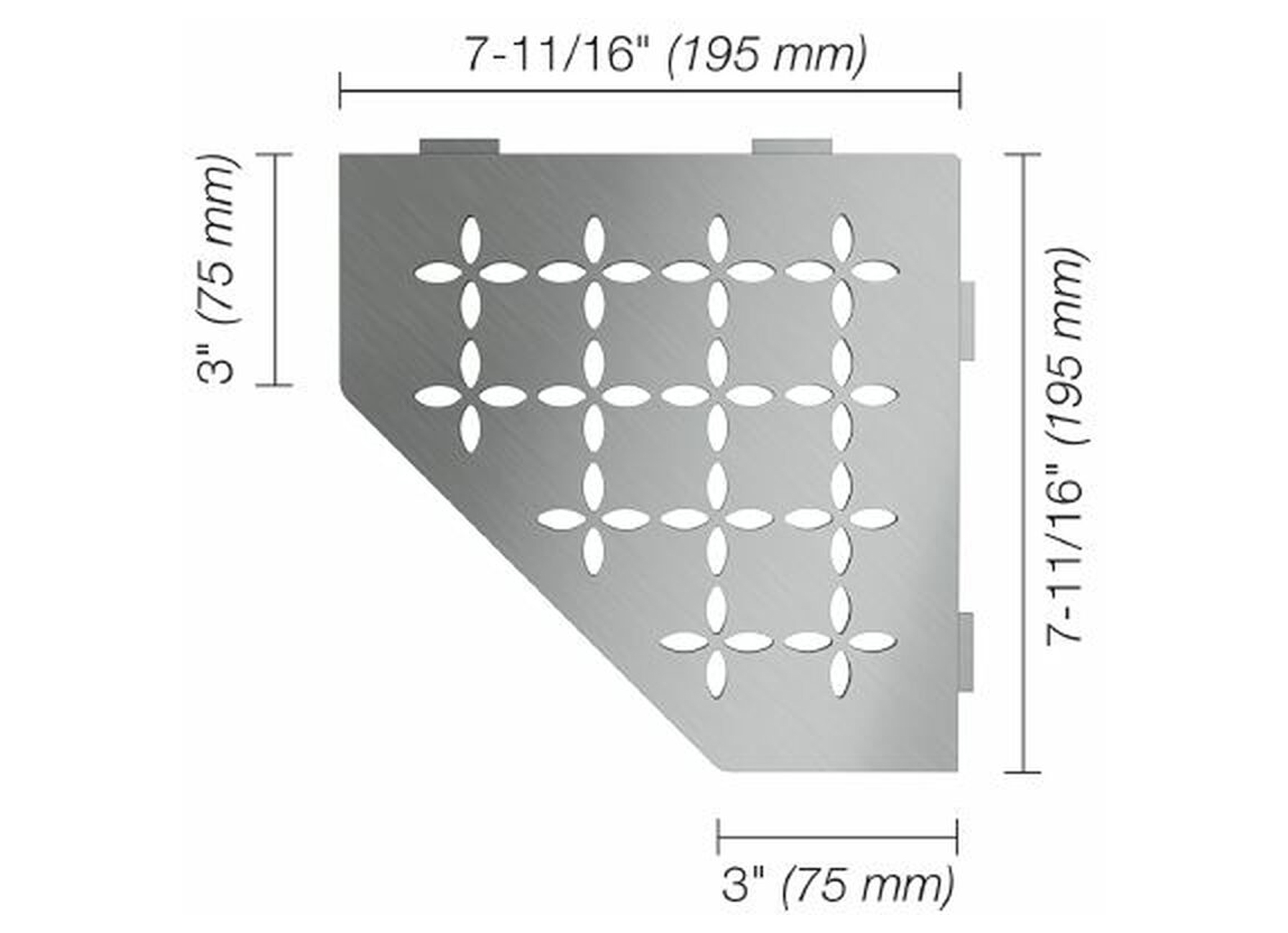 SCHLUTER SHELF-E-S2 DOUCHETABLET 195X195MM