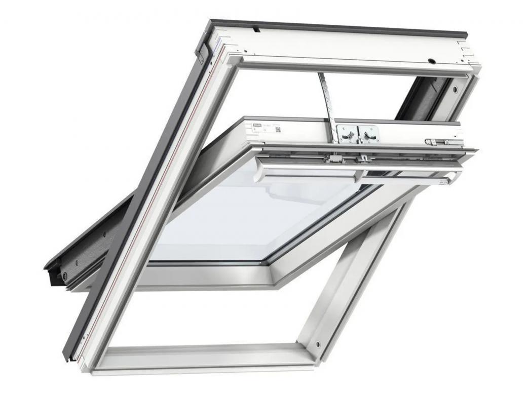 VELUX FENETRE DE TOIT A ENERGIE SOLAIRE BASCULANTE GGL BOIS BLANC