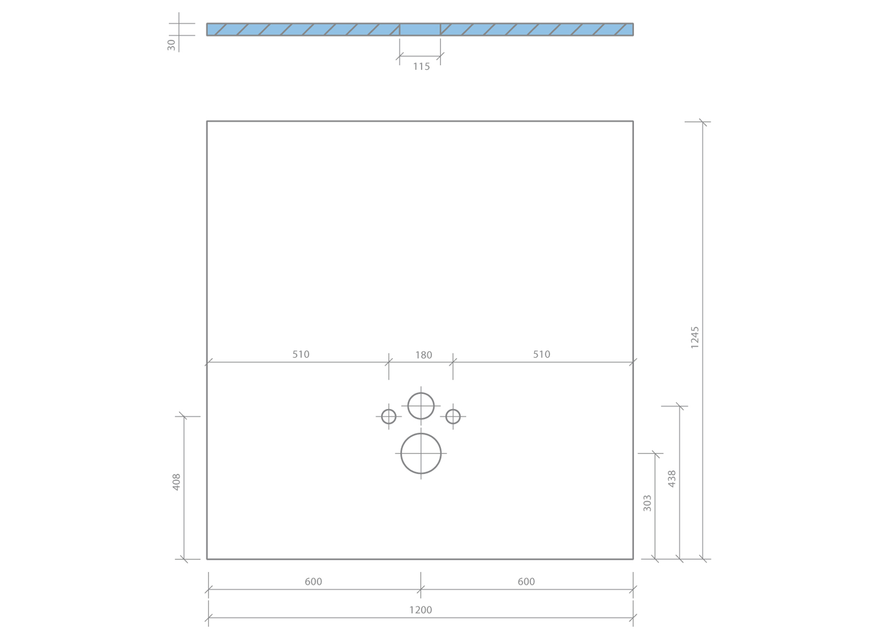 WEDI I-BOARD BOUWPLAAT VOOR HANGTOILET 1245X1200X20MM