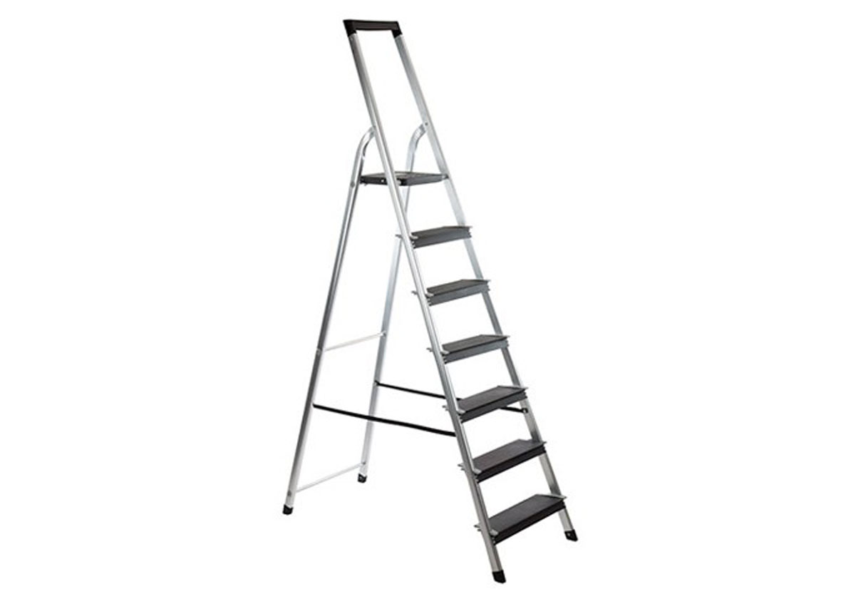 POWER STEP TRAPLADDER ALUMINIUM 7 TREDEN