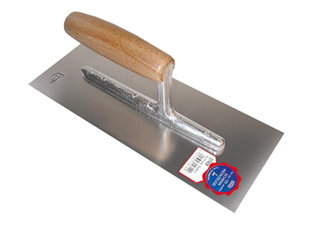 PLATRESSE AVEC MANCHE EN BOIS 260 X 100 X 0,7 MM - INOX