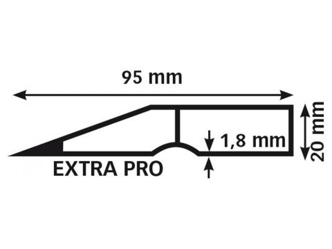 REGLE BISEAUTE EN ALU EXTRA PRO 1.8MM L=100CM