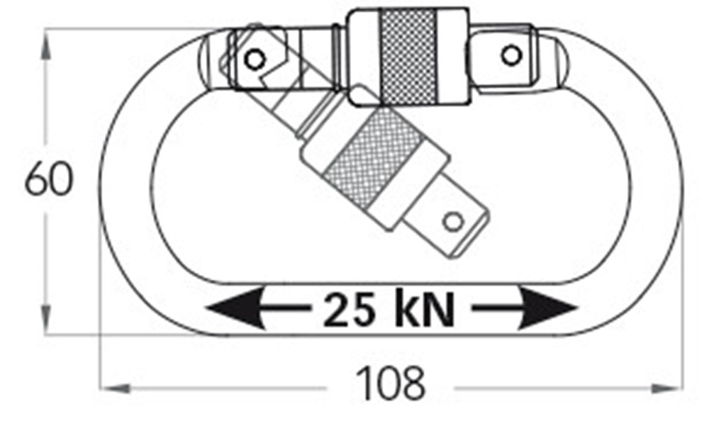 Mousqueton SH10 - ACIER - ouverture 18 mm