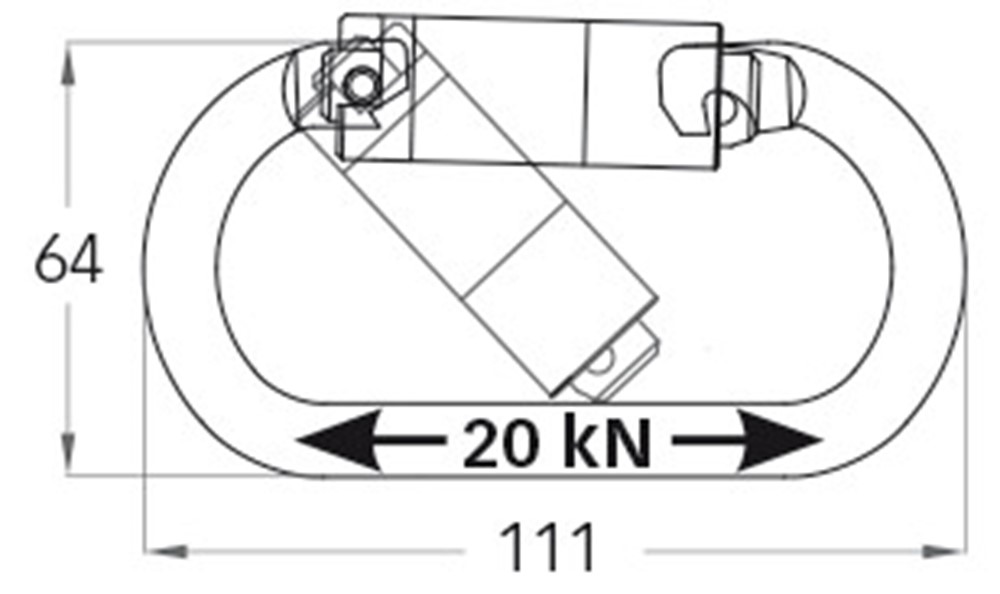 Mousqueton ALU AH20 - ALUMINIUM - ouverture 20 mm