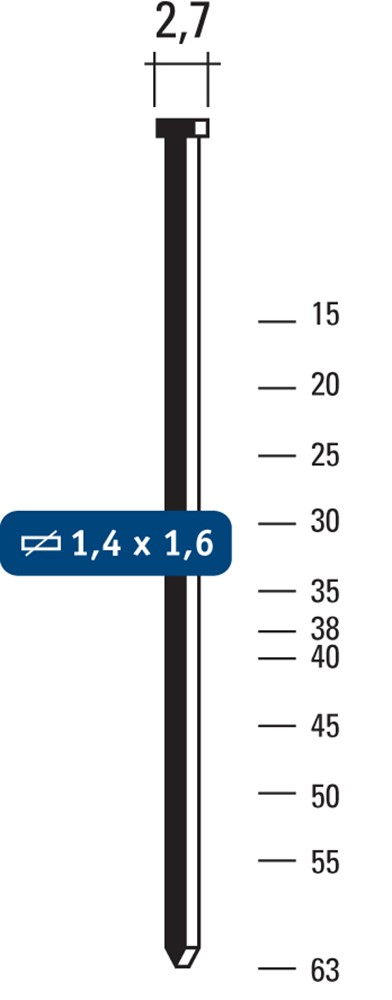 T16-35 BRADS STAAL GALVA 4000 STK
