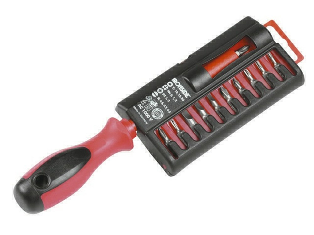 SET TOURNEVIS VDE MAGNETIQUE + BITS - 12 PCS