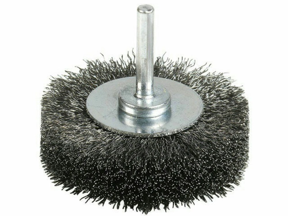 BROSSE CIRCULAIRE ACIER ONDULE Ø50X17MM TIGE 6MM