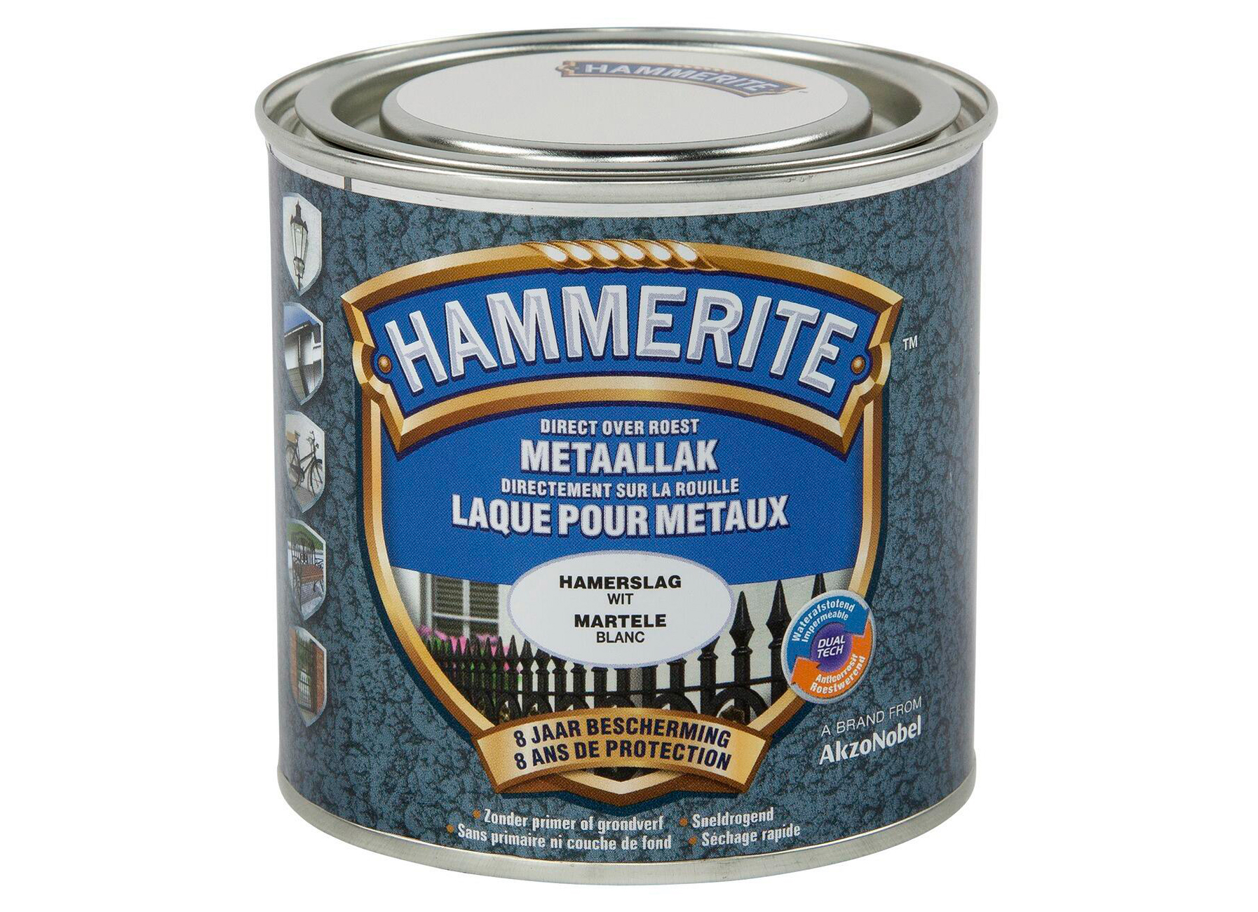 HAMMERITE LAQUE POUR METAUX MARTELEE BLANC 250ML