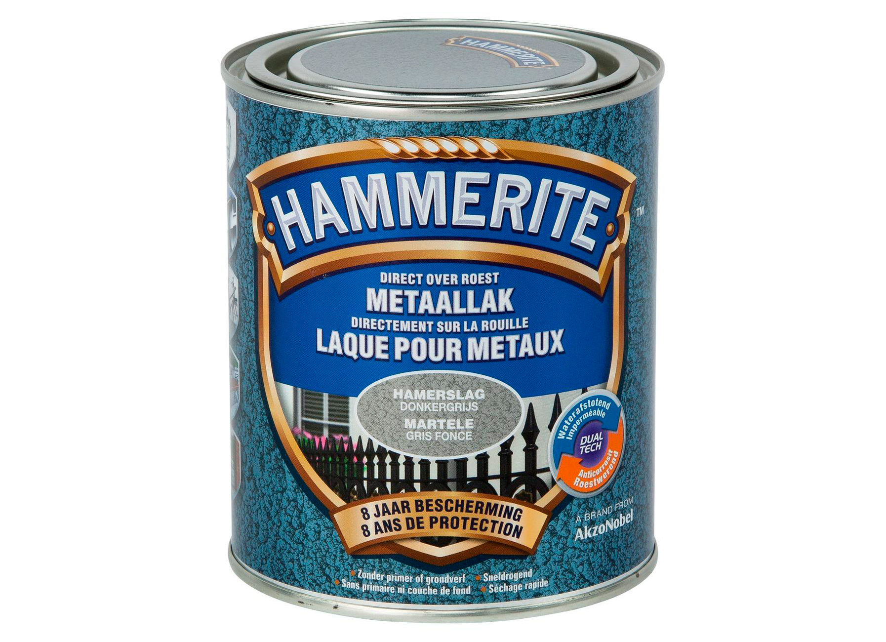 HAMMERITE LAQUE POUR METAUX MARTELEE GRIS FONCE 750ML