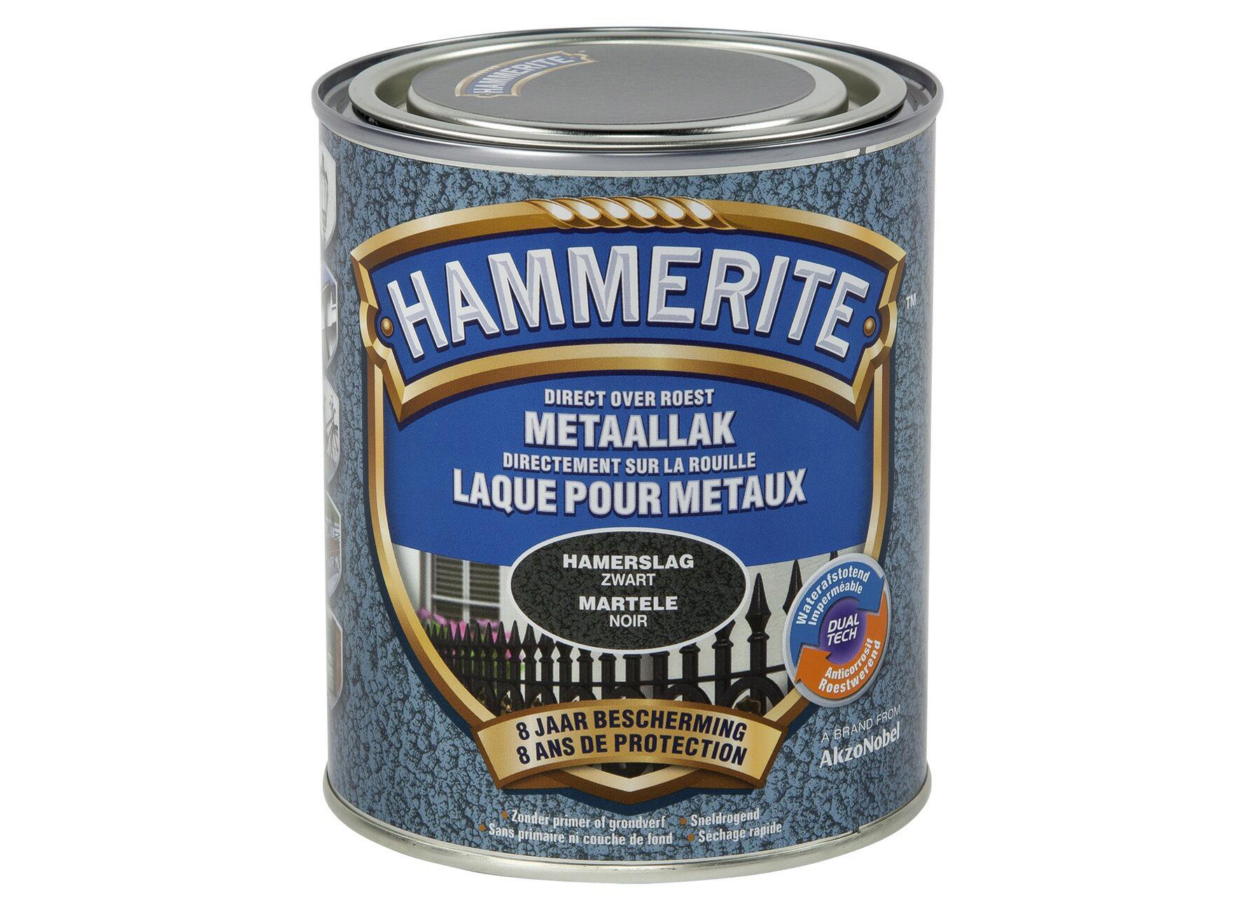 HAMMERITE LAQUE POUR METAUX MARTELEE NOIR 750ML