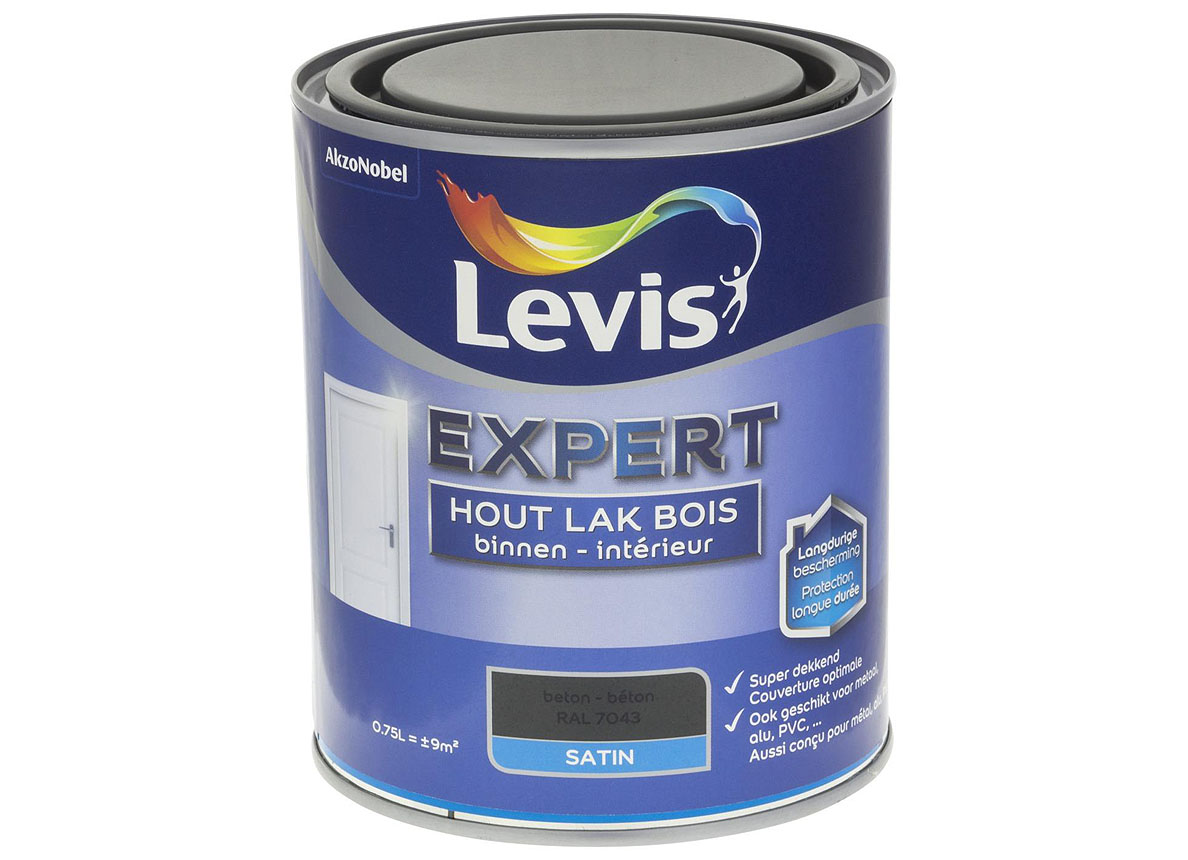 LEVIS EXPERT HOUTLAK BINNEN SATIJN BETON 0,75L