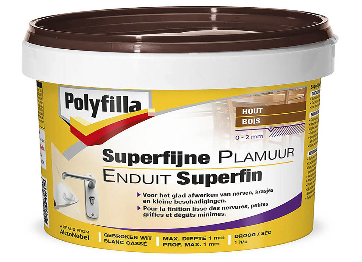POLYFILLA SUPERFIJNE PLAMUUR GEBROKEN WIT 500G