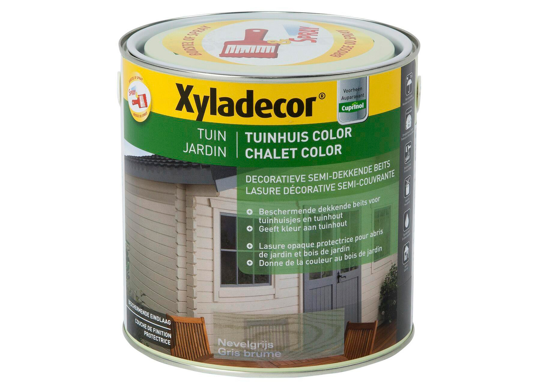 XYLADECOR TUINHUIS COLOR NEVELGRIJS 2,5L