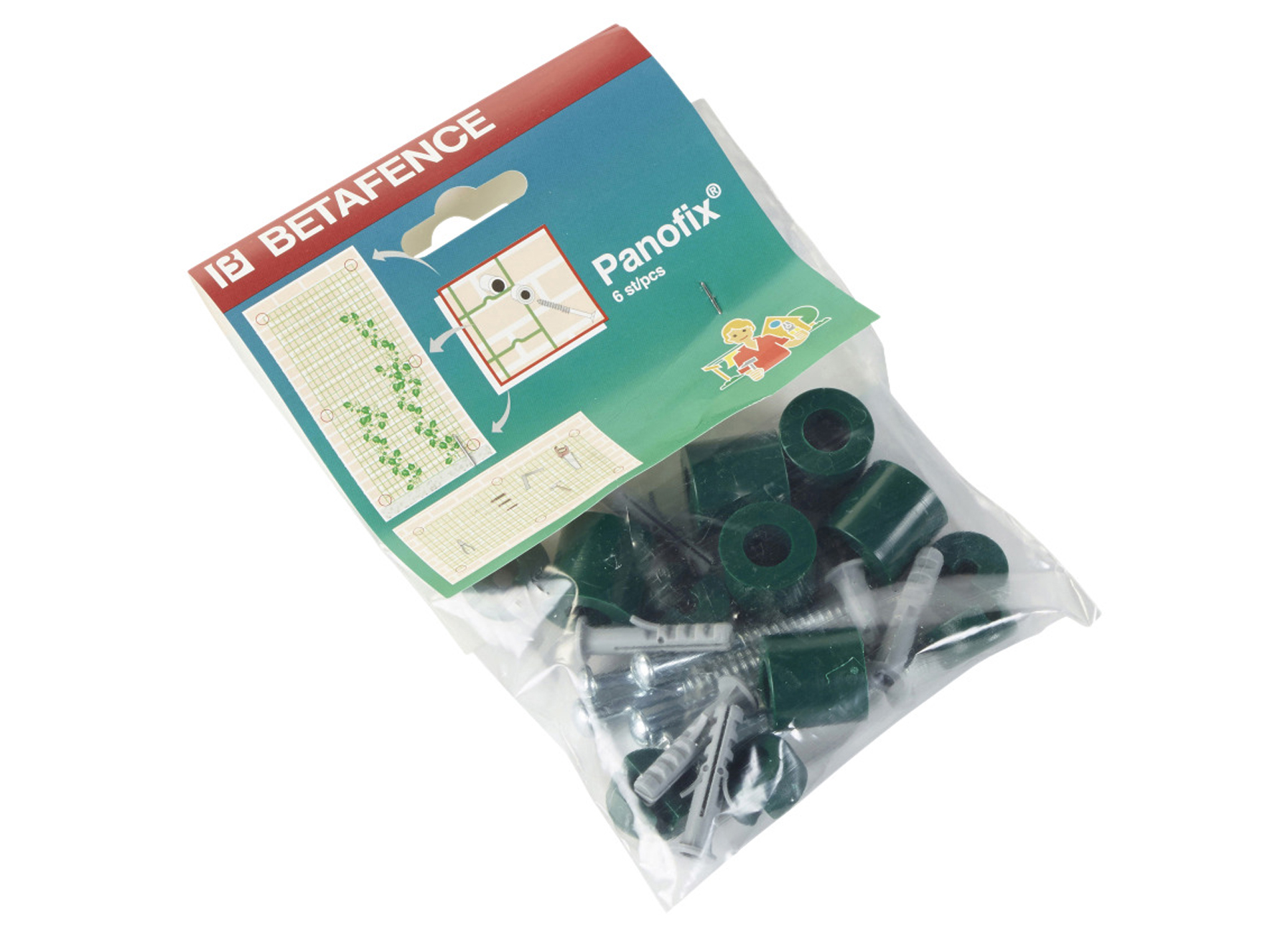 BETAFENCE PANOFIX CROCHETS DE FIXATION VERT RAL 6005 6 PIECES
