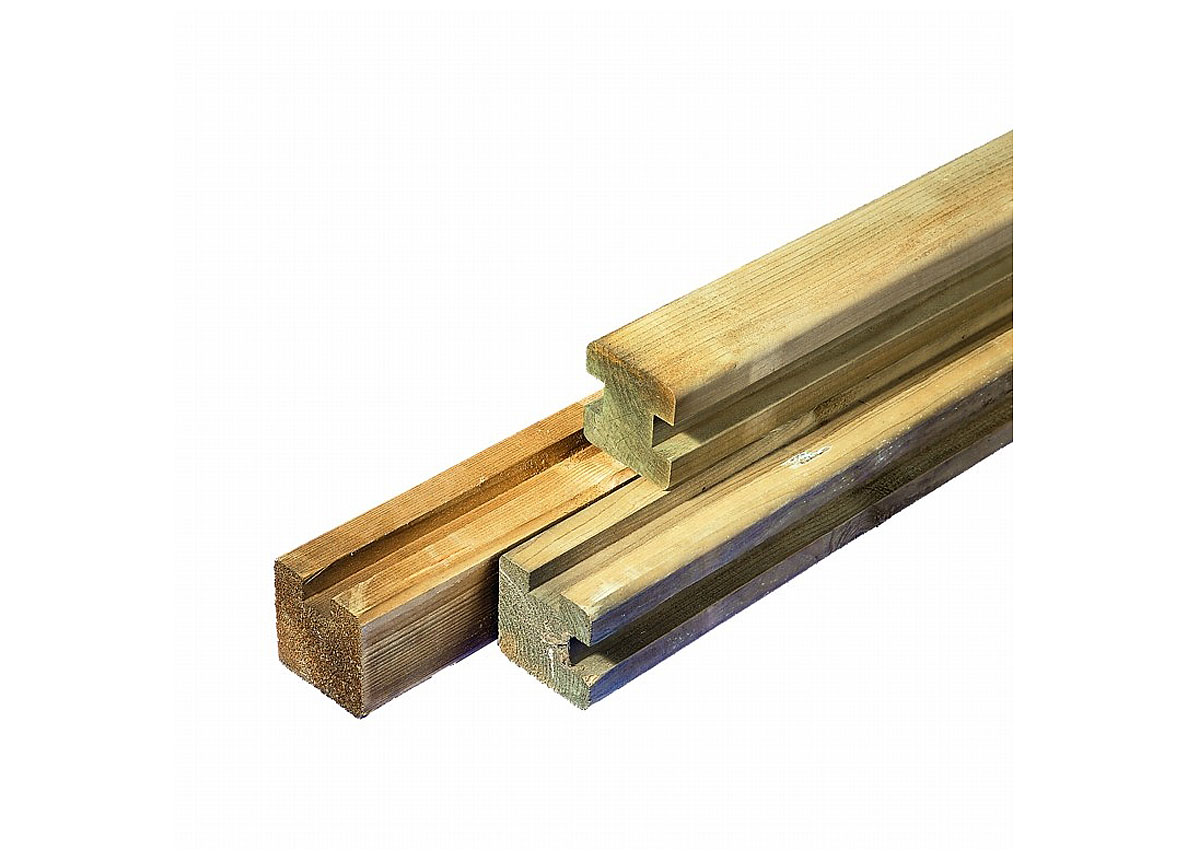 POTEAU INTERMEDIAIRE BOIS 90X90X2700MM AVEC RAINURE 28MM 