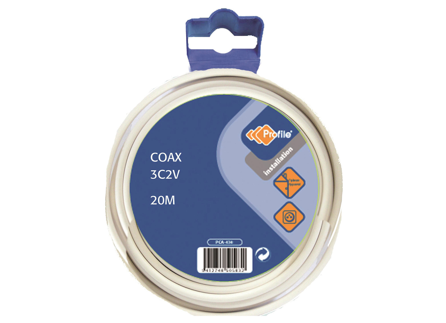 CABLE COAX 20M 3C2V BLANC