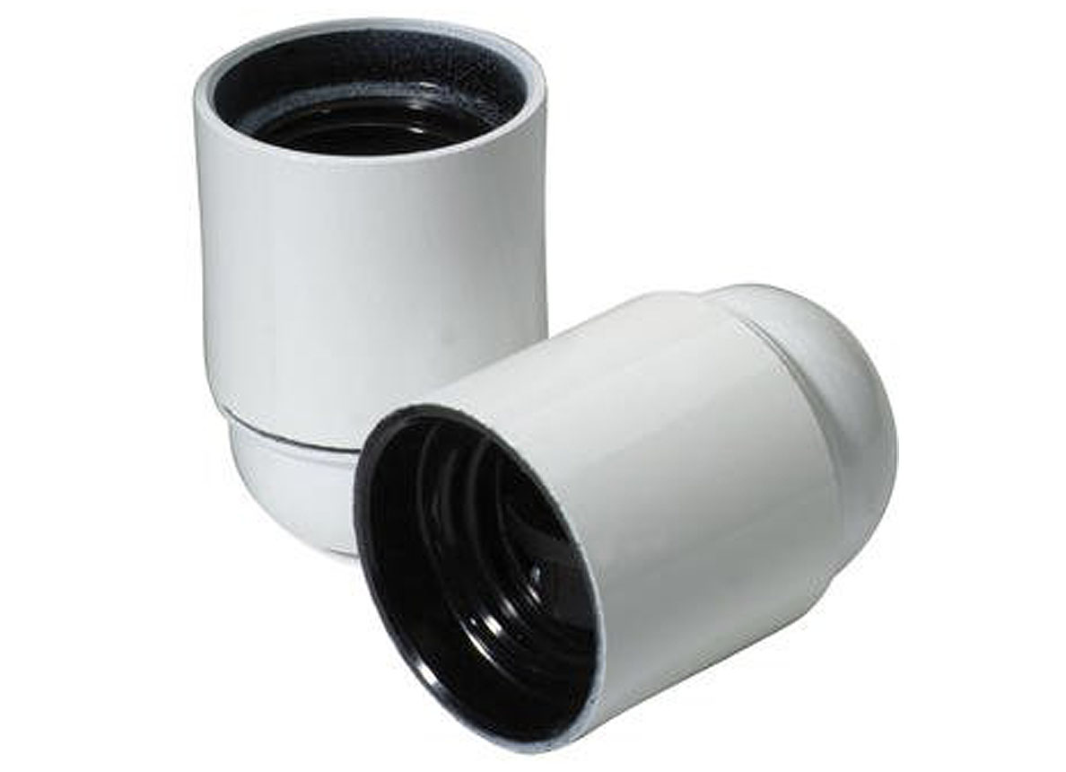 DOUILLE E27 BLANC 2 PIECES