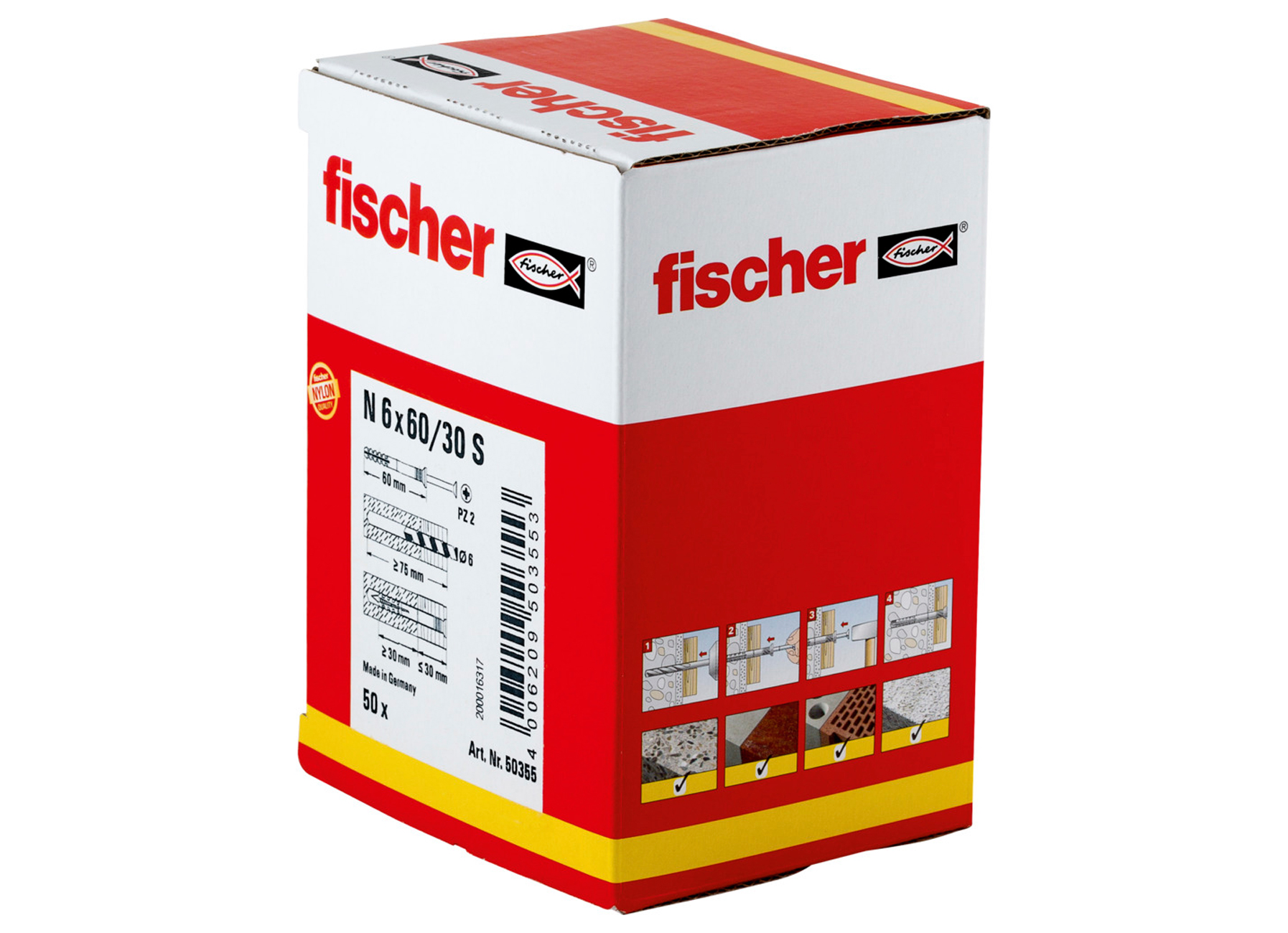 FISCHER SLAGPLUG N 6 x 60/30 S (50)