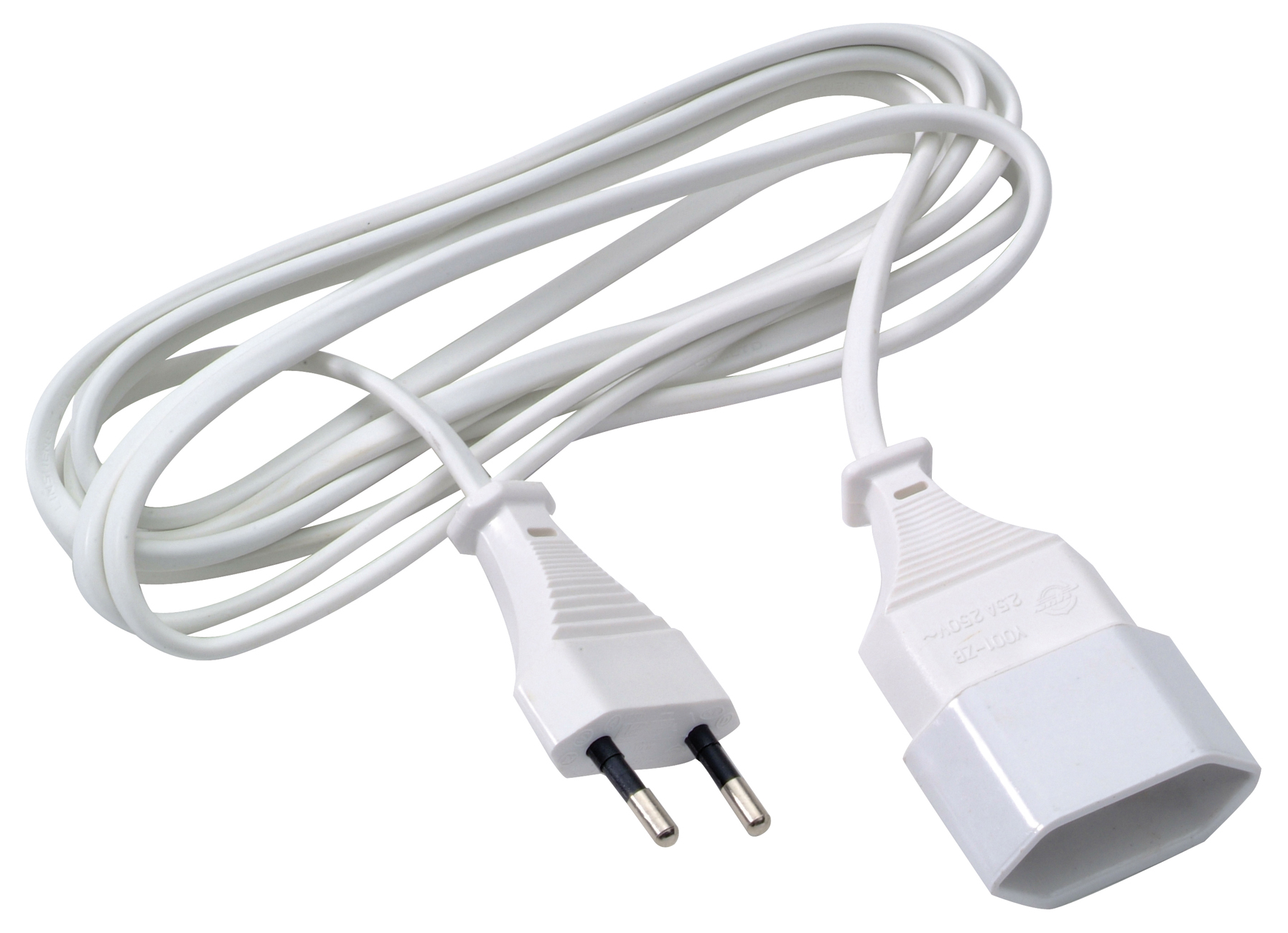 RALLONGE 2X0.75 PVC 2.5M BLANC