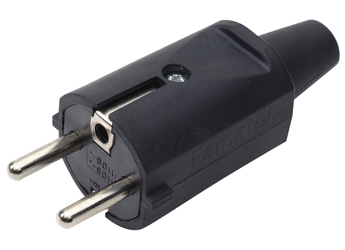 FICHE PVC BIPOLAIRE + TERRE 10A NOIR