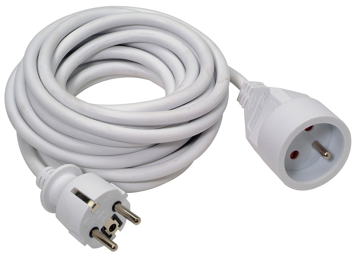 RALLONGE 3G1.5 PVC 5M BLANC